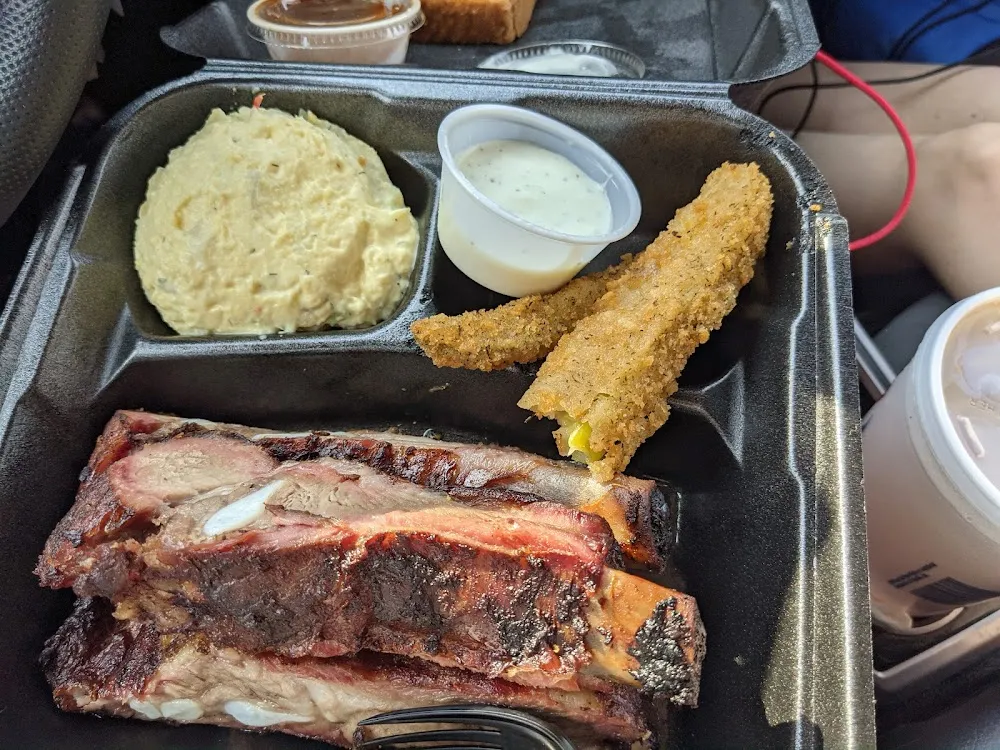Rib Plate Potato Salad Fried Pickles