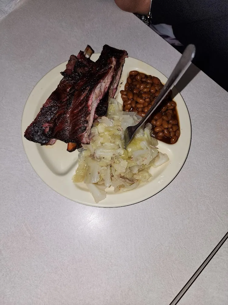 Spare Ribs Cabbage and Baked Beans